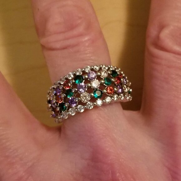 Sterling silver crystal ring, NWOT - Picture 3 of 9